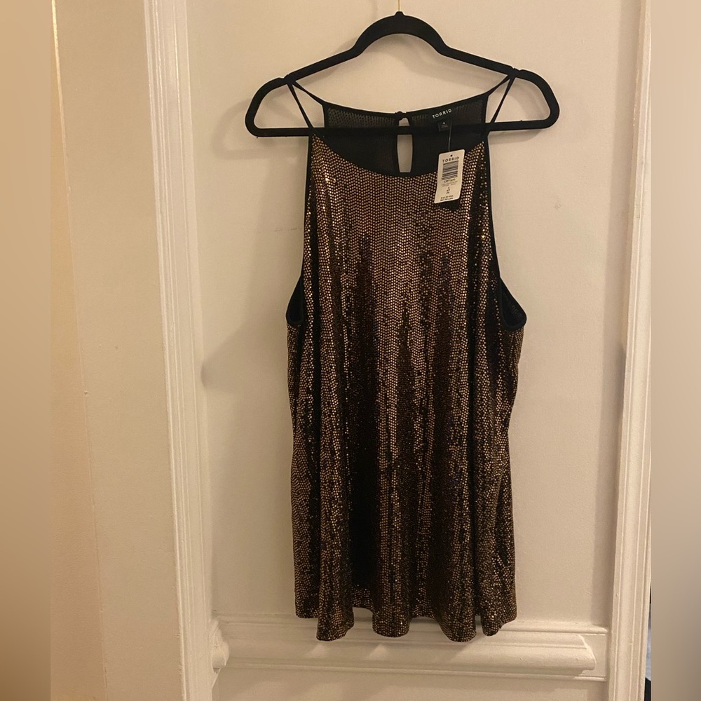 torrid Bronze Sequin Halter Camisole